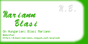 mariann blasi business card